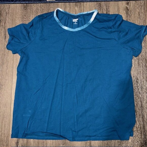 Lands' End Women's 2-Piece Knit Short Pajama Set, Blue, Size 1X (16W-18W) - Picture 5 of 7